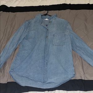 Jean jacket flannel top